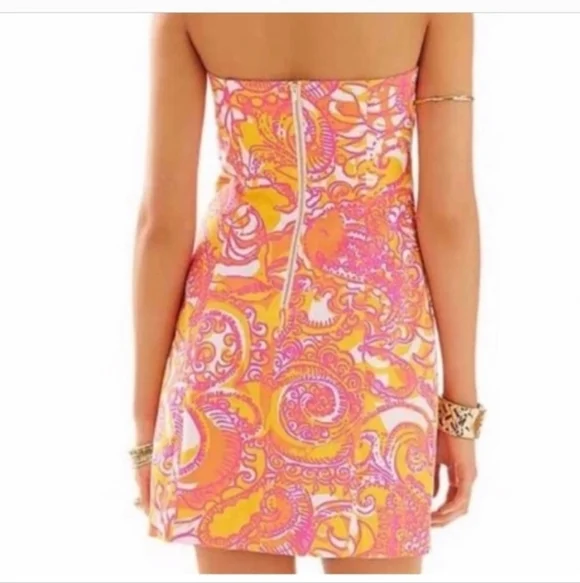 Lilly Pulitzer Tensy Dress Strapless Sea  & Be Seen Mini Size 2 Resortwear - Picture 2 of 15
